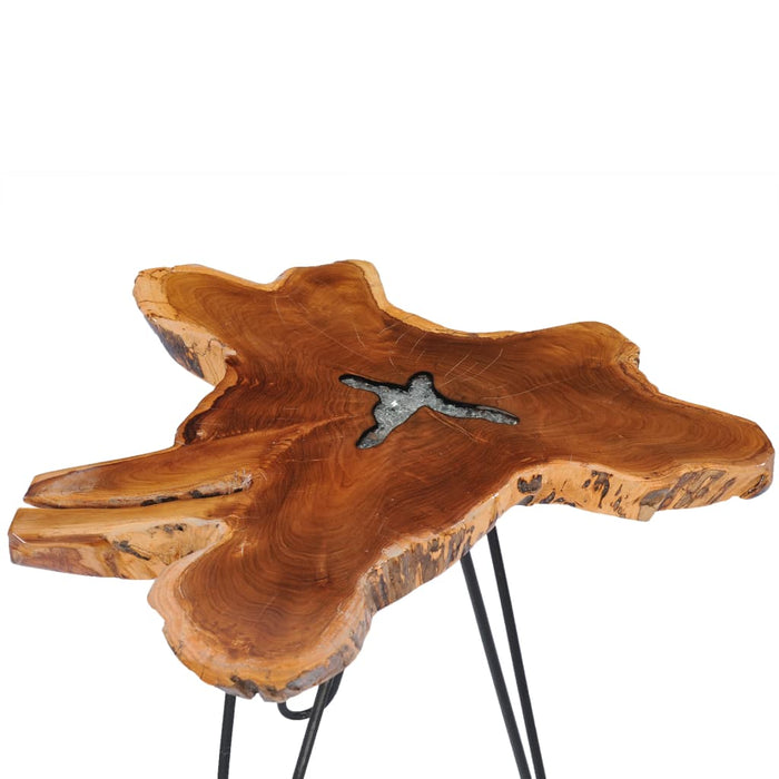 Coffee table 70 x 45 cm solid teak wood and polyresin