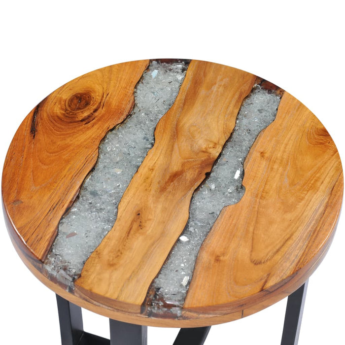 Coffee table 40 x 45 cm solid teak wood and polyresin