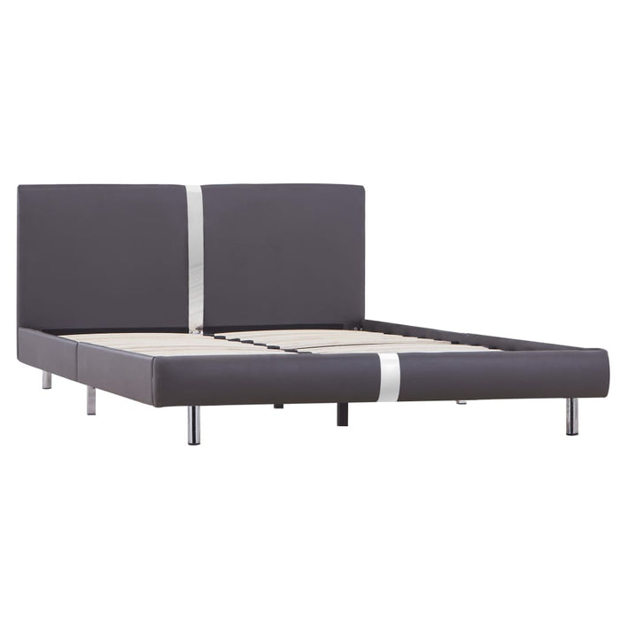 Bed frame gray faux leather 120 x 200 cm