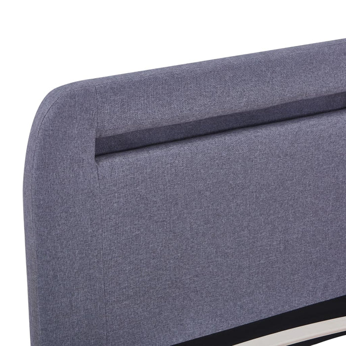 Bettgestell mit LED Hellgrau Stoff 160x200 cm