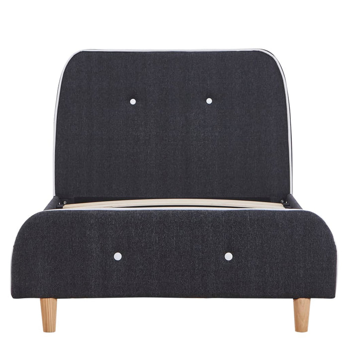 Bettgestell Dunkelgrau Stoff 90×200 cm