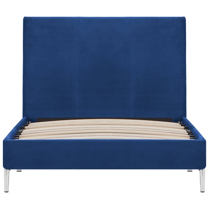Bettgestell Blau Stoff 90×200 cm