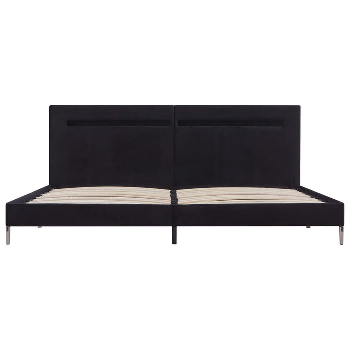 Bettgestell mit LED Schwarz Stoff 180 x 200 cm