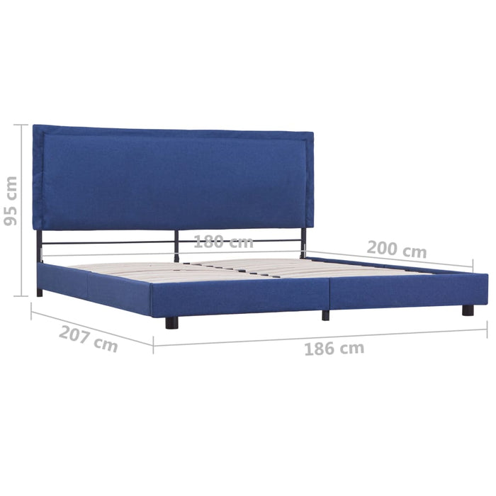 Bettgestell Blau Stoff 180x200 cm