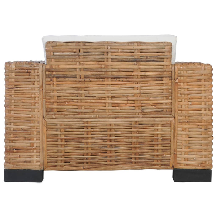 Sessel mit Auflagen Natur Rattan