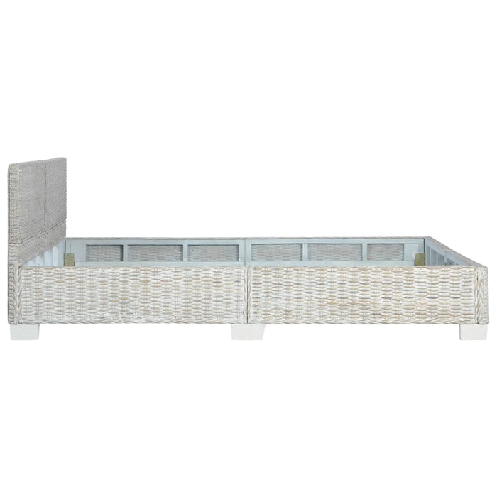 Bettgestell Grau Natur Rattan 160 x 200 cm