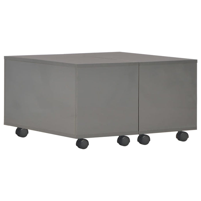 Couchtisch Hochglanz-Grau 60×60×35 cm Spanplatte