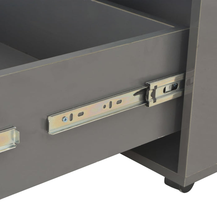 Couchtisch Hochglanz-Grau 60×60×35 cm Spanplatte