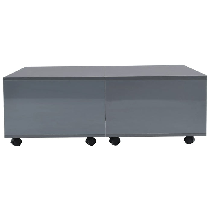 Coffee table high-gloss gray 100x100x35 cm