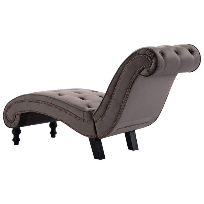 Chaise longue gray velvet