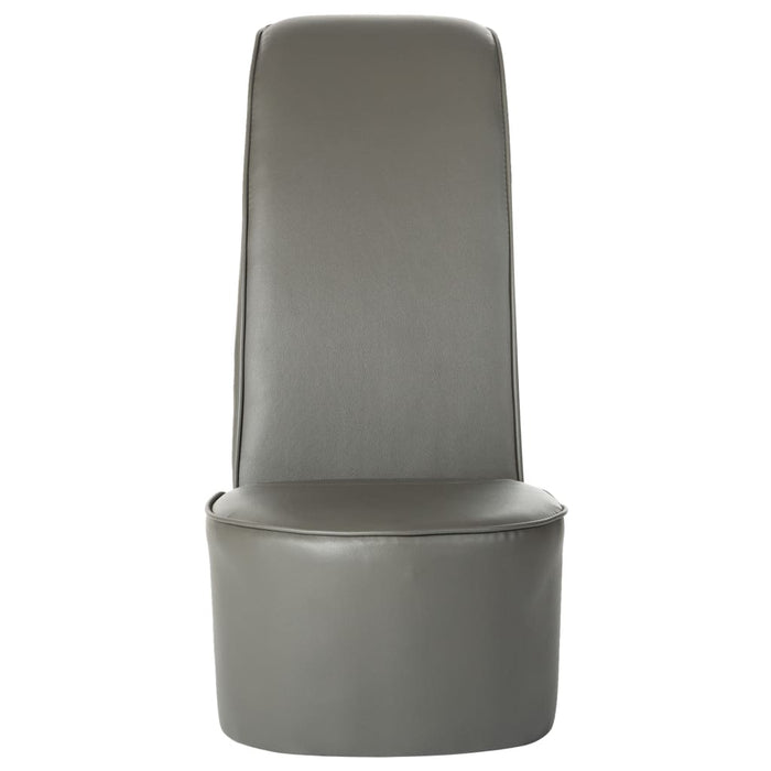 High-heeled chair in gray faux leather