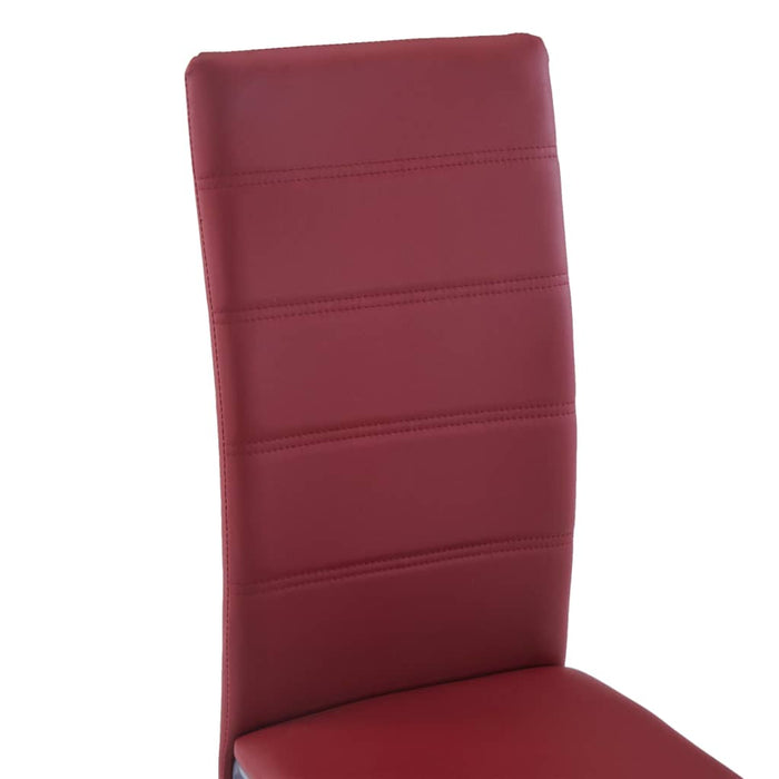 Cantilever chair 2 pcs. Red faux leather