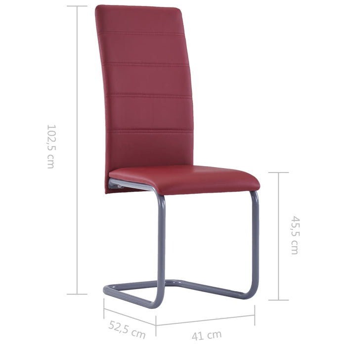 Cantilever chair 2 pcs. Red faux leather