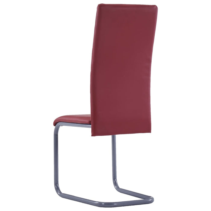 Cantilever chairs 4 pcs. Red faux leather