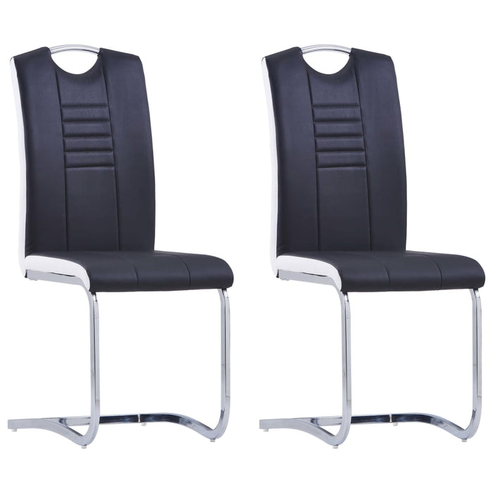 Cantilever chair 2 pcs. Black faux leather