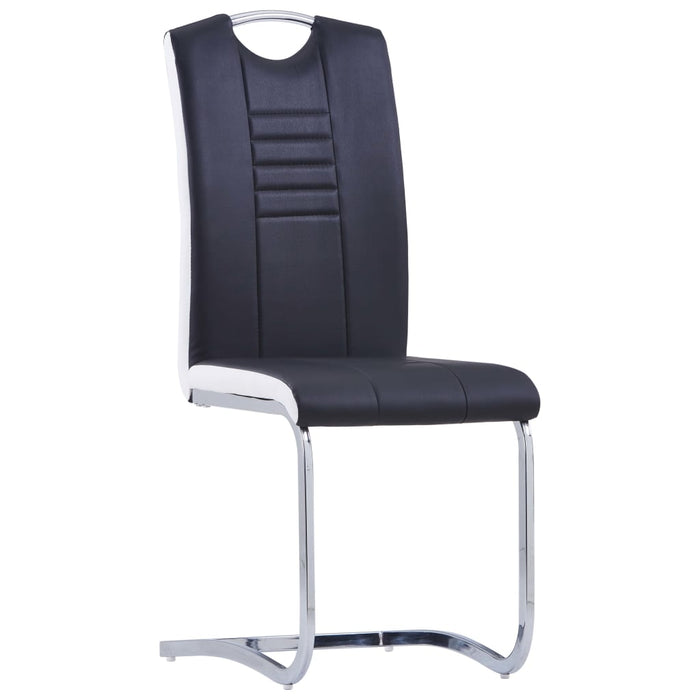 Cantilever chair 2 pcs. Black faux leather