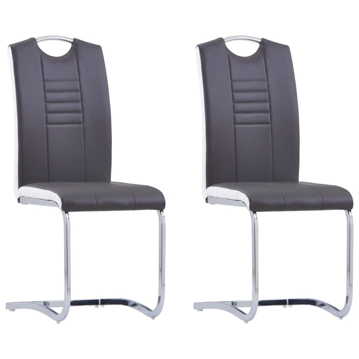 Cantilever chair 2 pcs. Gray faux leather