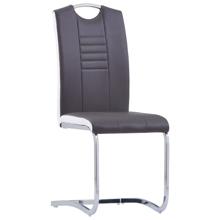 Cantilever chair 2 pcs. Gray faux leather
