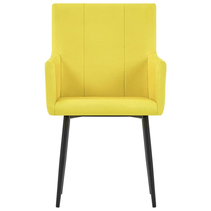 Dining room chairs with armrests 2 pcs. Yellow fabric