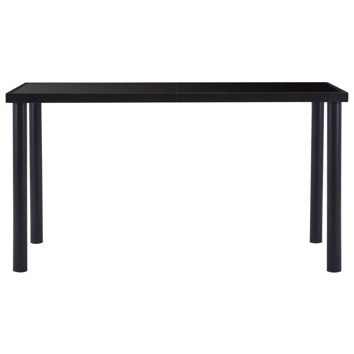 Dining table black 140 x 70 x 75 cm tempered glass