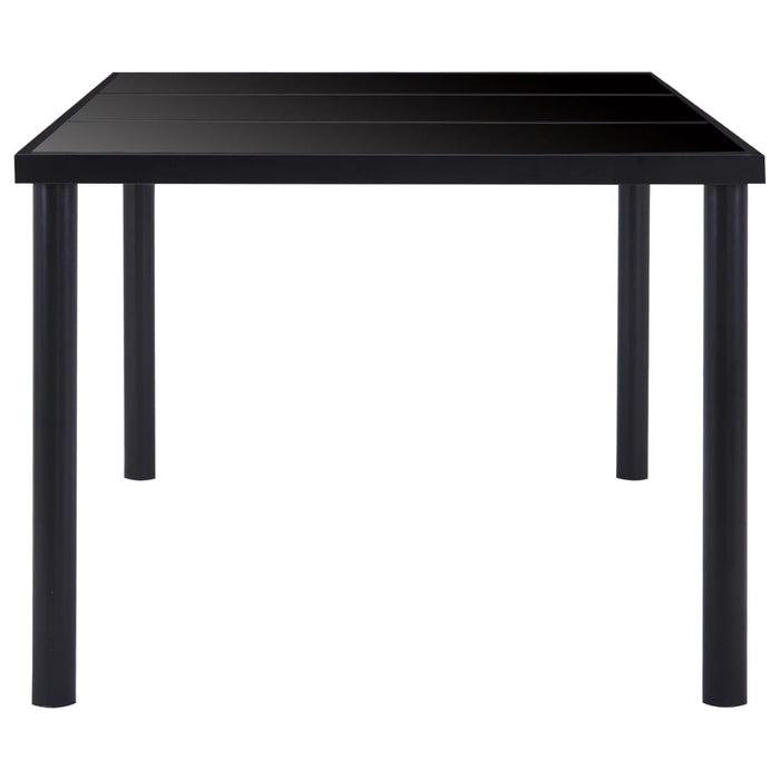 Dining table black 160 x 80 x 75 cm tempered glass