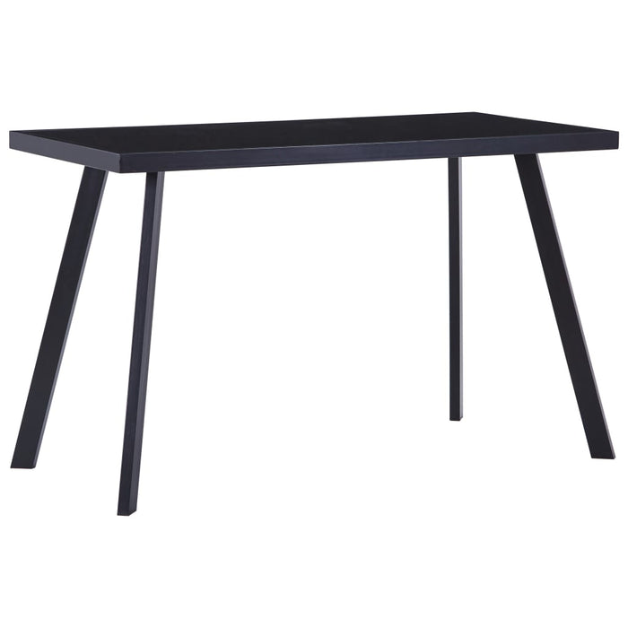 Dining table black 120 x 60 x 75 cm tempered glass