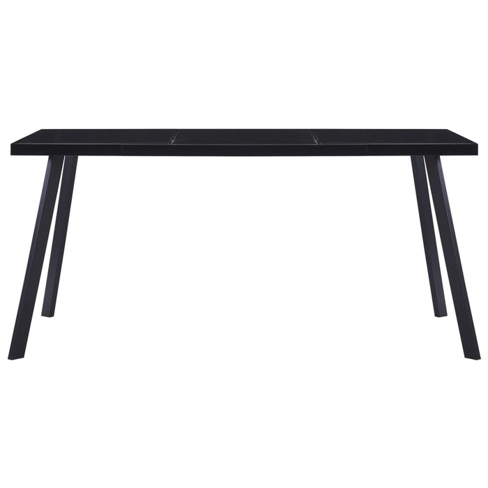 Dining table black 180 x 90 x 75 cm tempered glass