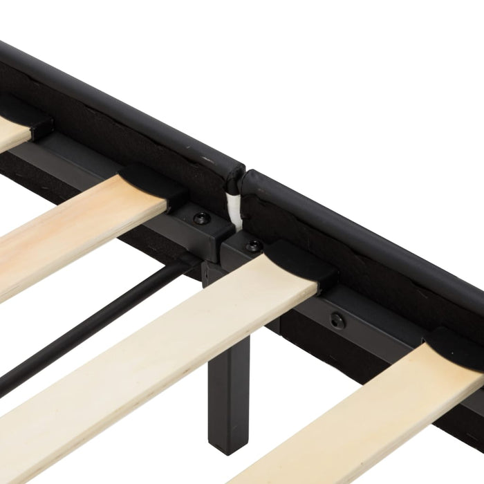 Bettgestell Weiß und Schwarz Kunstleder 90x200 cm