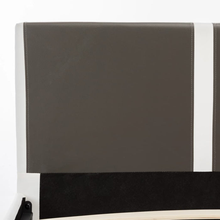 Bettgestell Grau und Weiß Kunstleder 180 x 200 cm