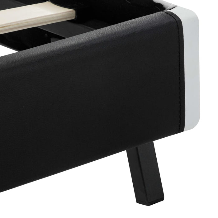 Bettgestell mit LED Schwarz Kunstleder 90x200 cm