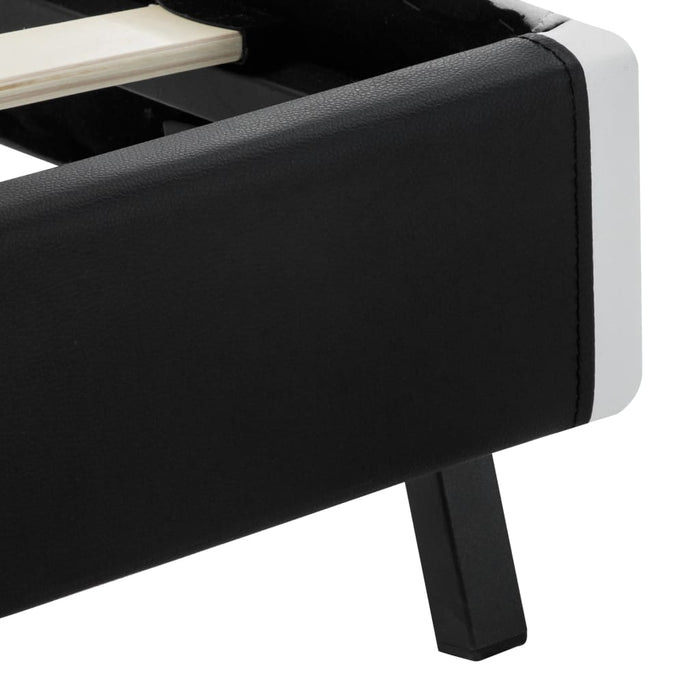 Bettgestell mit LED Schwarz Kunstleder 140x200 cm