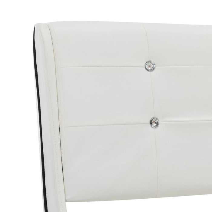 Bed frame white faux leather 140 x 200 cm