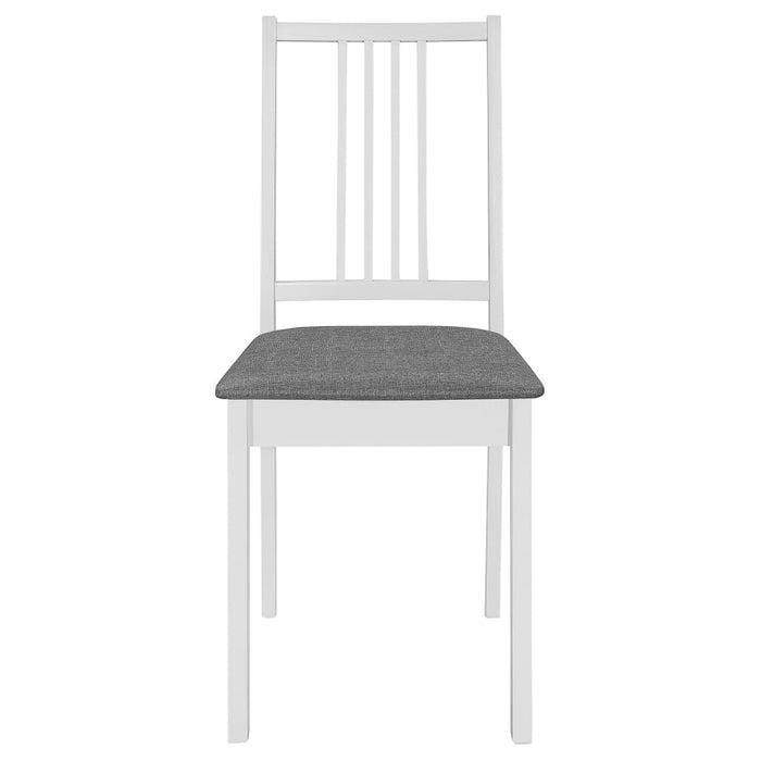 Esszimmerstühle mit Polstern 6 Stk. Weiß Massivholz