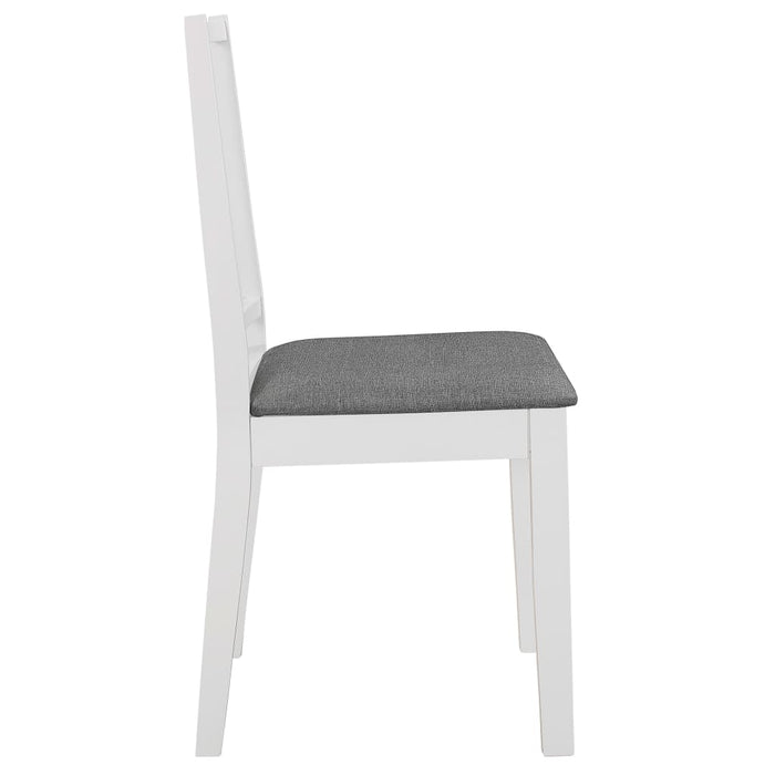 Dining room chairs with cushions 6 pcs. White solid wood