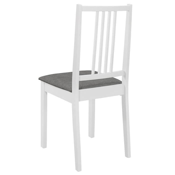 Dining room chairs with cushions 6 pcs. White solid wood