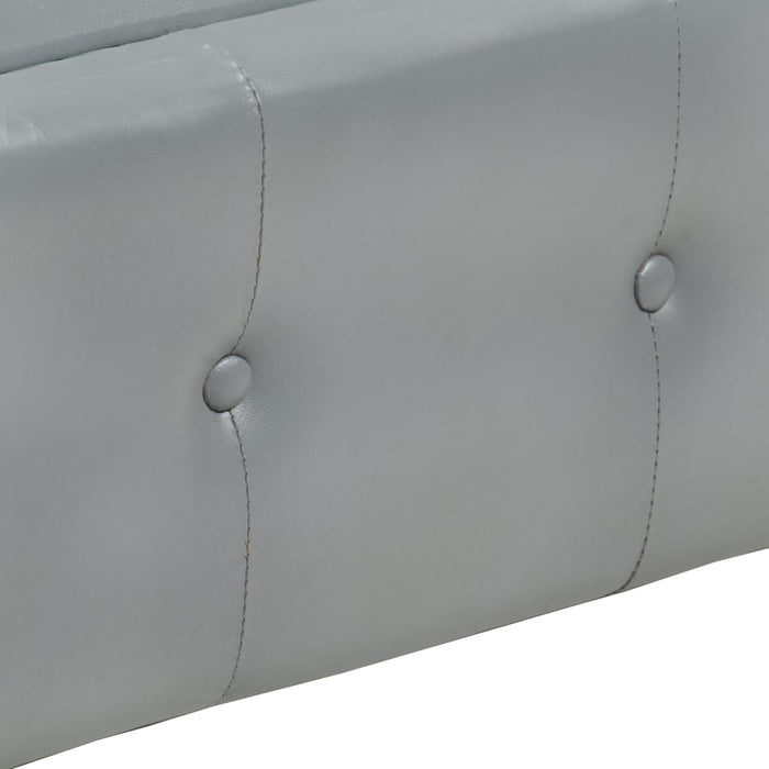 Chesterfield-Sessel Grau Echtleder