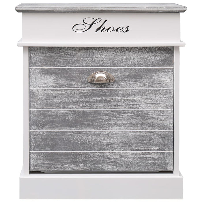 Schuhschrank Grau 50 x 28 x 58 cm Paulownia Holz