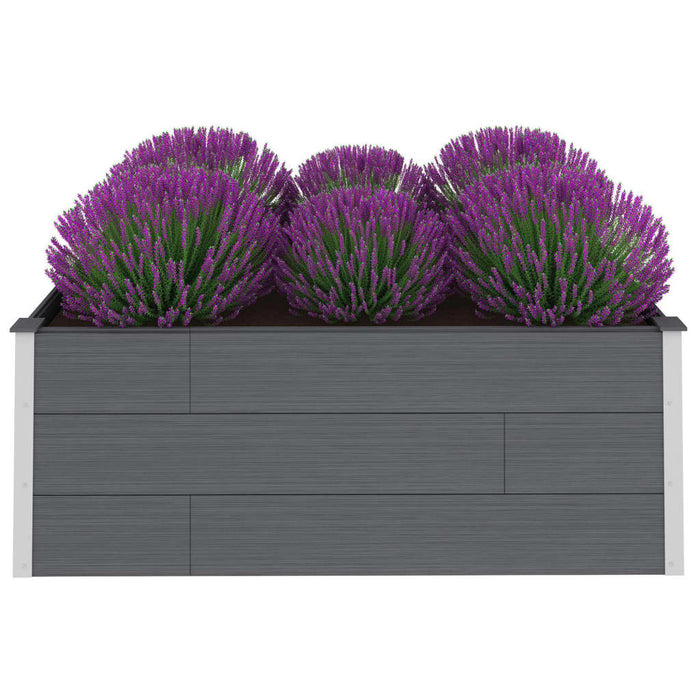 Garten-Hochbeet Grau 200 x 100 x 54 cm WPC