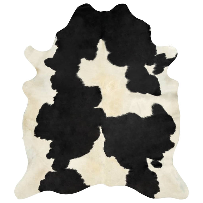 Teppich Echtes Rindsleder Schwarz und Weiß 150x170 cm
