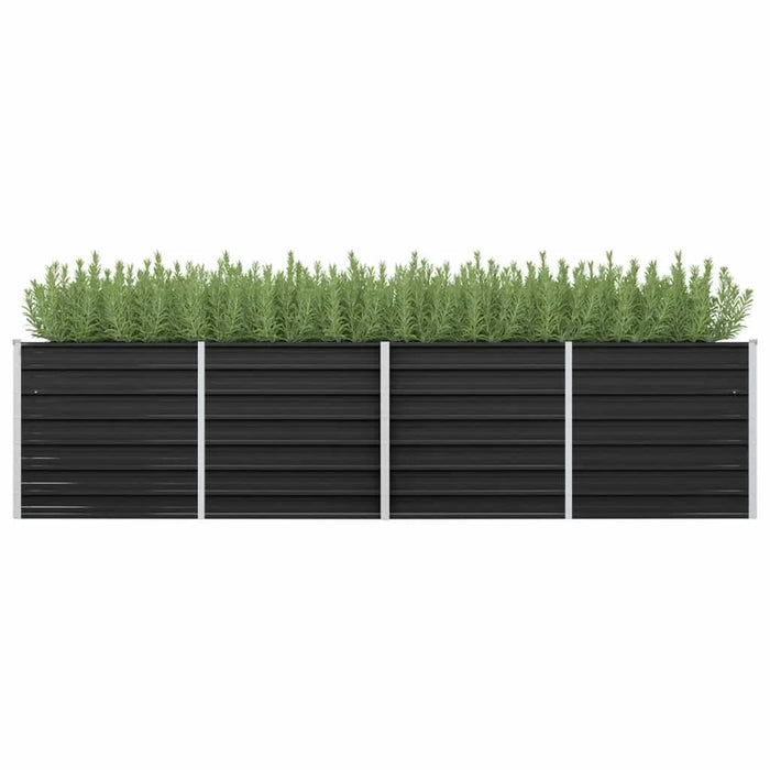 Garten-Hochbeet Anthrazit 320 x 80 x 77 cm Verzinkter Stahl