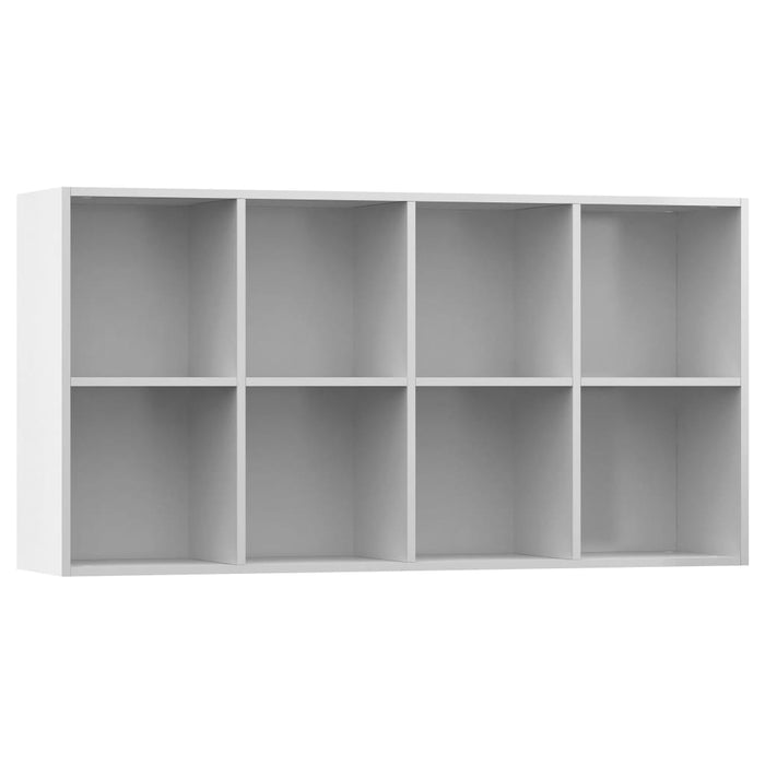 Bücherregal/Sideboard Hochglanz-Weiß 66×30×130 cm Holzwerkstoff