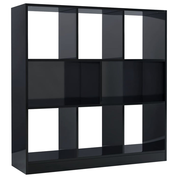 Bücherregal Hochglanz-Schwarz 97,5x29,5x100 cm Holzwerkstoff
