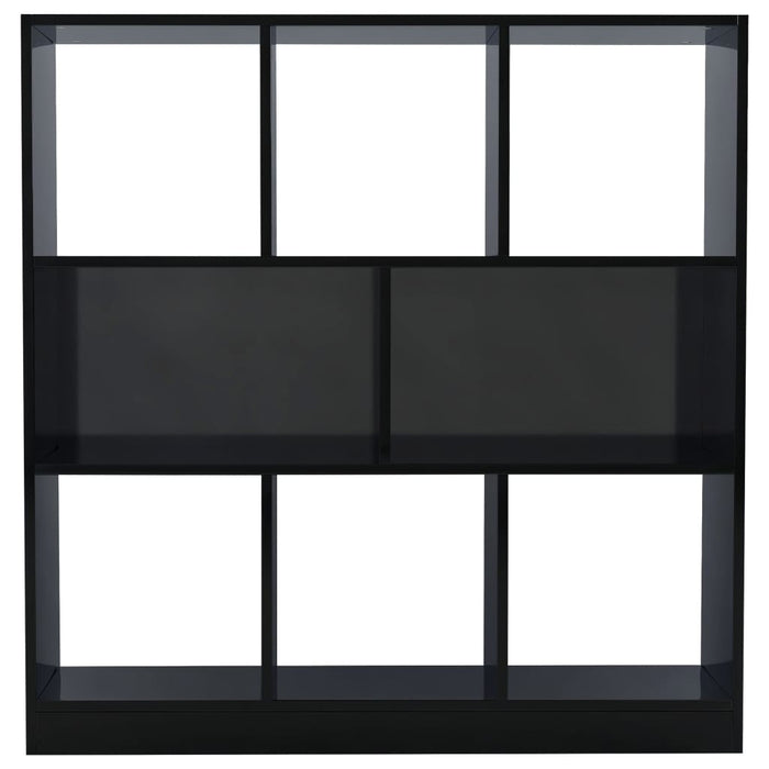 Bücherregal Hochglanz-Schwarz 97,5x29,5x100 cm Holzwerkstoff