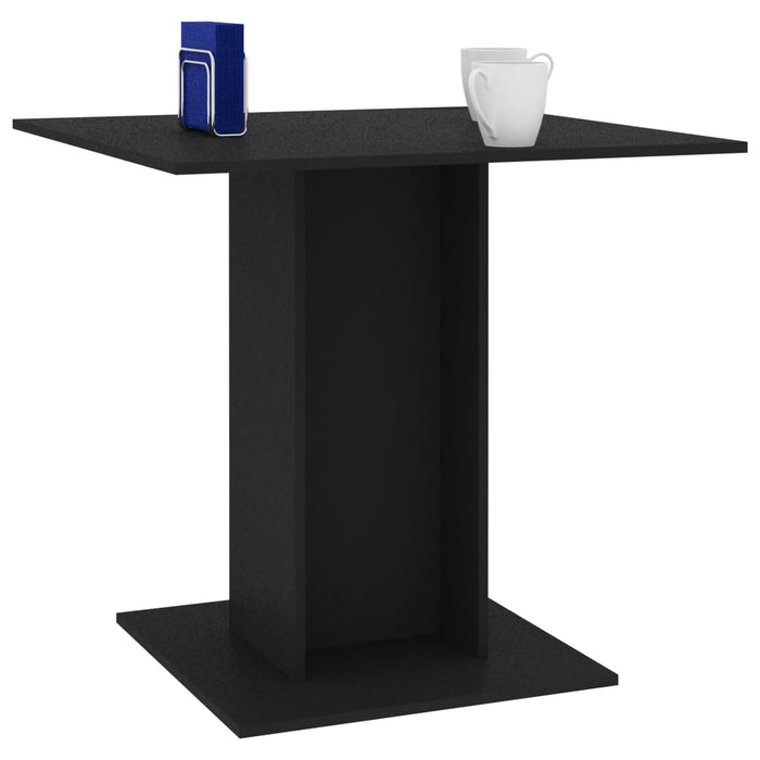 Black dining table 80x80x75 cm made of wood
