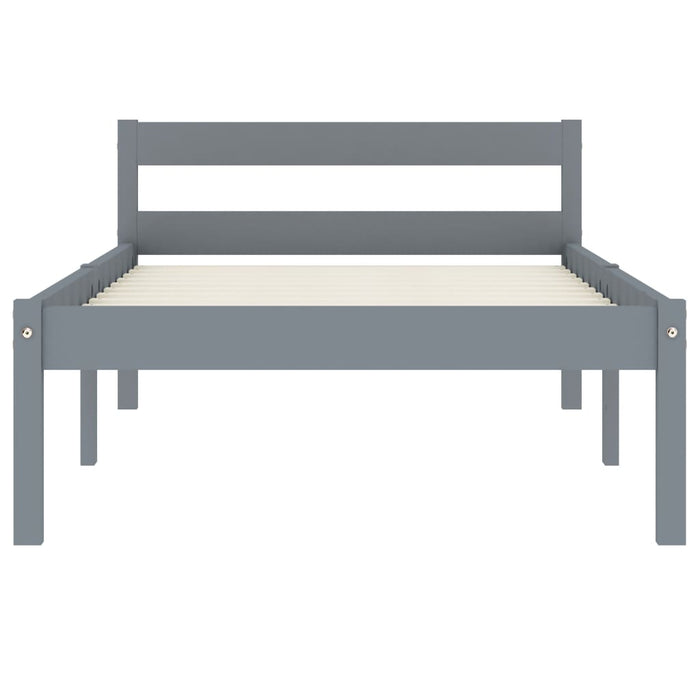 Massivholzbett Grau Kiefer 90x200 cm