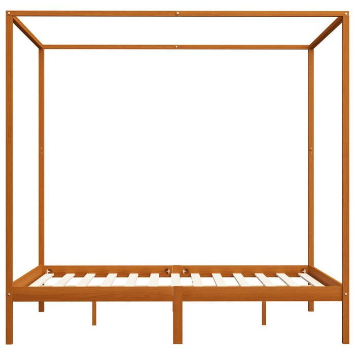 Himmelbett-Gestell Honigbraun Massivholz Kiefer 160 x 200 cm