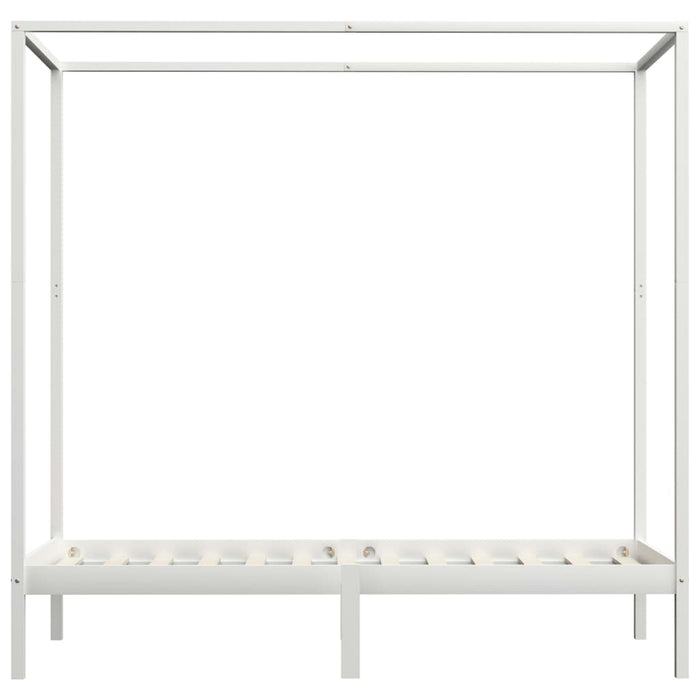 Himmelbett-Gestell Weiß Massivholz Kiefer 90 x 200 cm