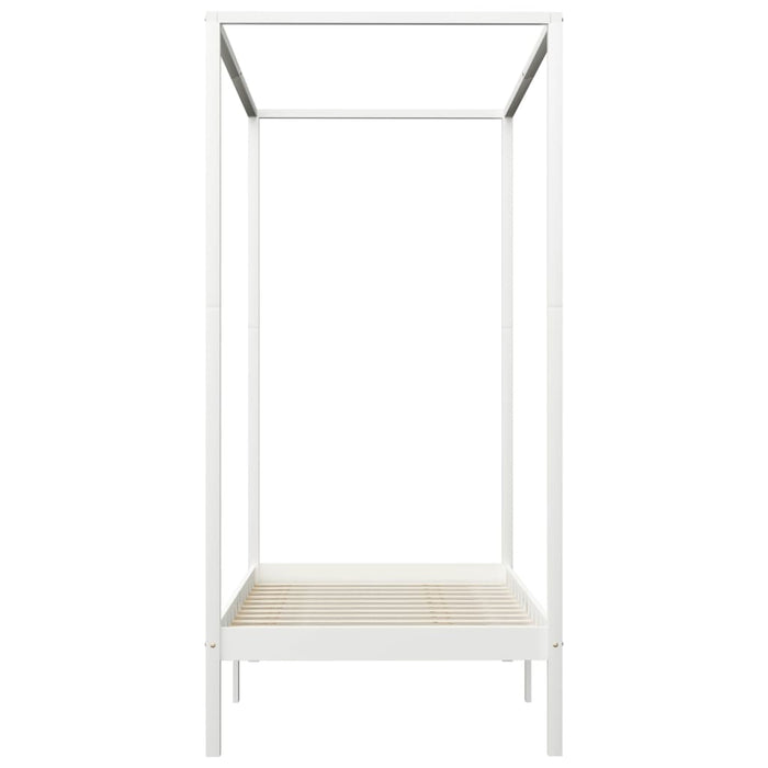 Himmelbett-Gestell Weiß Massivholz Kiefer 90 x 200 cm