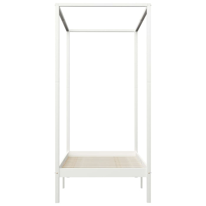 Himmelbett-Gestell Weiß Massivholz Kiefer 100 x 200 cm