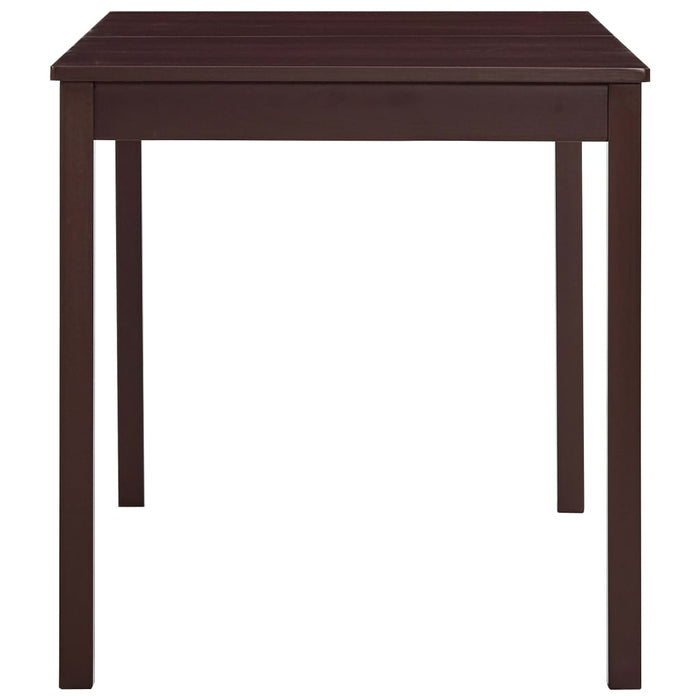 Dining table dark brown 140 x 70 x 73 cm pine wood